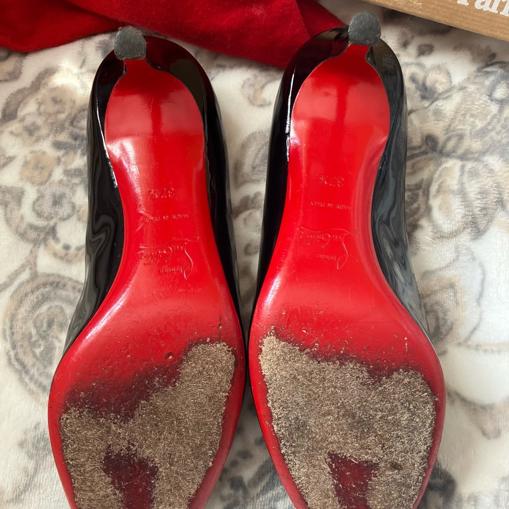 👠 Christian Louboutin Black Simple Pump 70 Stiletto Heels Box Dust Bag Size 37.5 - Picture 4 of 11